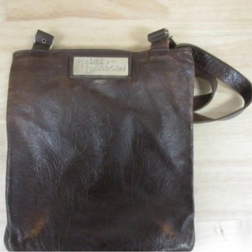 Harley-Davidson Bags Harley Davidson Purse Brown Leather Silver Buckles 12 x 13